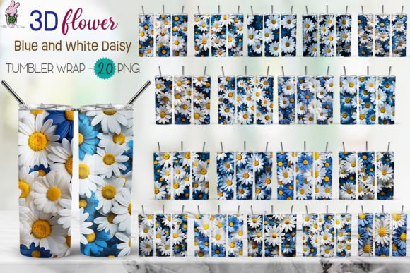 3D Daisy Flowers Background Bundle: A Versatile Design for Sublimation Printing Projects
