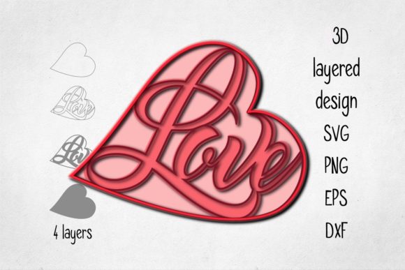3D Layered Love Heart for Creative Projects