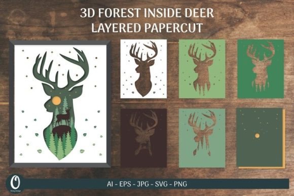 3D Shadowbox Deer Layered Papercut