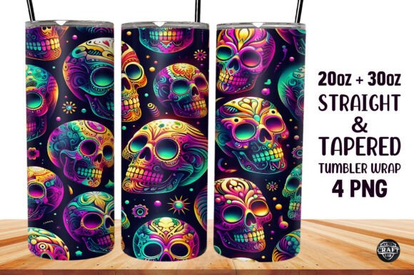 3D Skulls Sublimation Skinny Tumbler 20oz – Unique Designs for Everyday Use