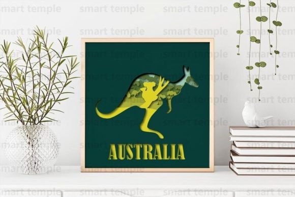 Australia 3D Shadowbox, Kangaroo Papercut: A Creative Fusion of Art and Technology