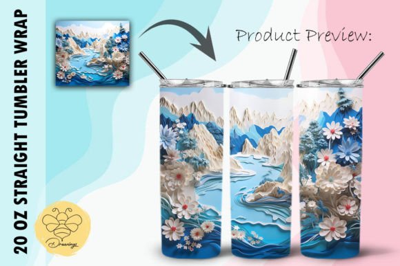 Blue Lagoon 3D Tumbler Wrap 29: A Versatile Design for Creative Projects