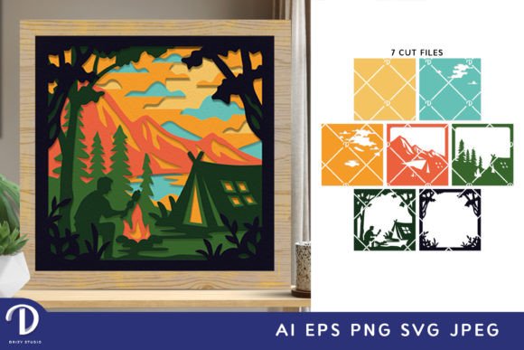 Camping in the Forest 3D Shadow Box SVG: A Creative Escape into Nature