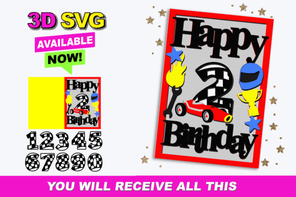 Celebrate with Style: The Unique Appeal of the Happy Birthday Racing Car 3D SVG Card