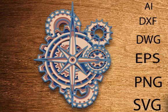 Compas Mandala Multilayer SVG 3D