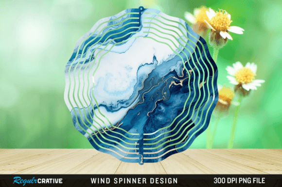 FREE 3D Blue Marble Agate Wind Spinner