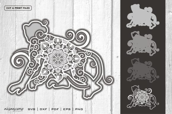 Monkey Mandala 3D Layered 5: A Versatile Digital Design Resource for Creative Projects
