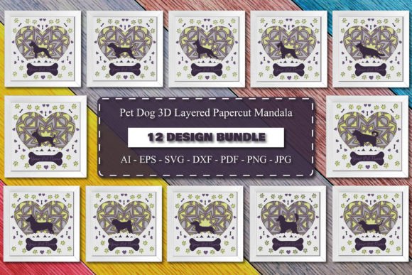 Pet Dog 3D Layered Papercut Bundle – A Creative Way to Celebrate Your Furry Friend