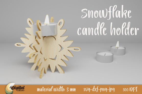 Snowflake Candle Holder 3D Design SVG: A Creative and Practical Digital Asset for Home and Office