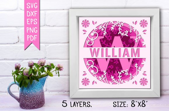 “W” 3D Flower Split Monogram Shadow Box: A Versatile Tool for Creative Crafting